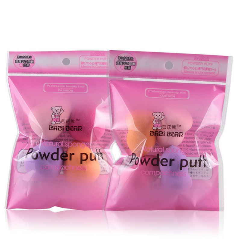 JMT-544778 Small Latex Gourd Wet and Dry Makeup Sponge Set - 4 Beauty Eggs for Flawless Application