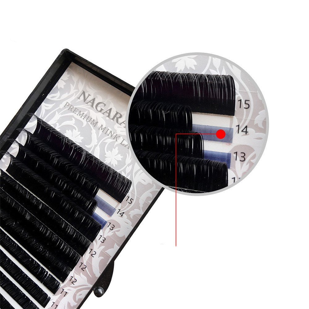 JMT-544906 Silk Protein Fiber Grafted False Eyelashes – 7-15mm Mixed Lengths in Multiple Curl Options