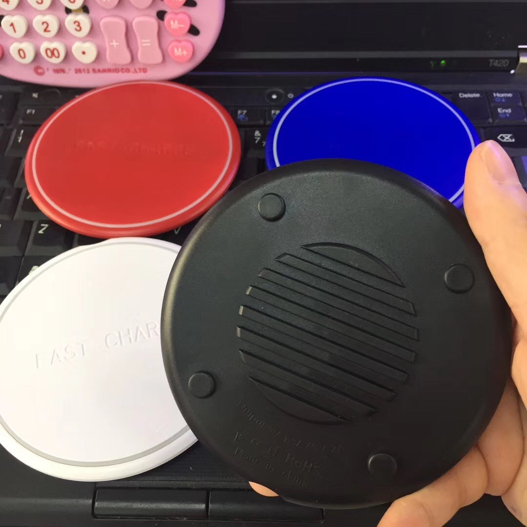 JMT-544970 Round 10W Fast Wireless Charger with Micro USB Input, Black Color, CE FCC ROHS Certified