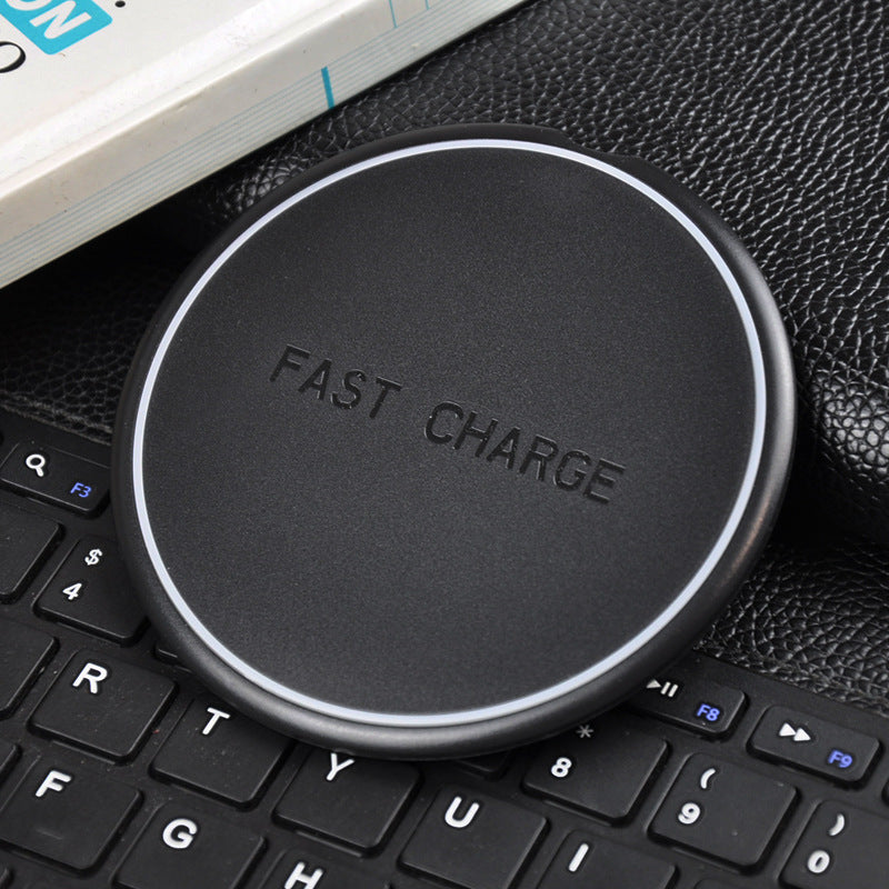 JMT-544970 Round 10W Fast Wireless Charger with Micro USB Input, Black Color, CE FCC ROHS Certified