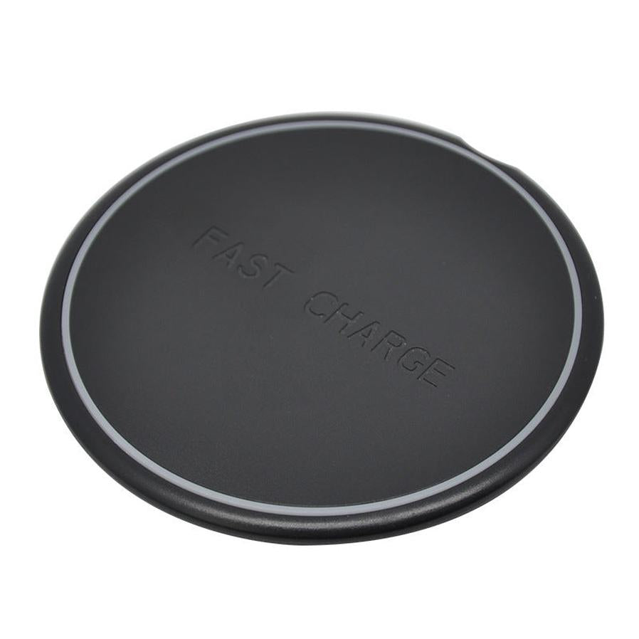 JMT-544970 Round 10W Fast Wireless Charger with Micro USB Input, Black Color, CE FCC ROHS Certified