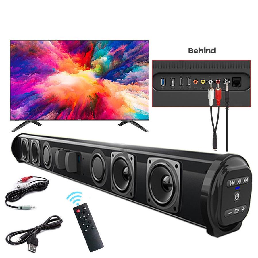 JMT-544970 Wireless Bluetooth Home Theater Audio Strip Speaker - 5W, 2000mAh Battery, Remote Control, FM Radio, 6-Hour Playtime