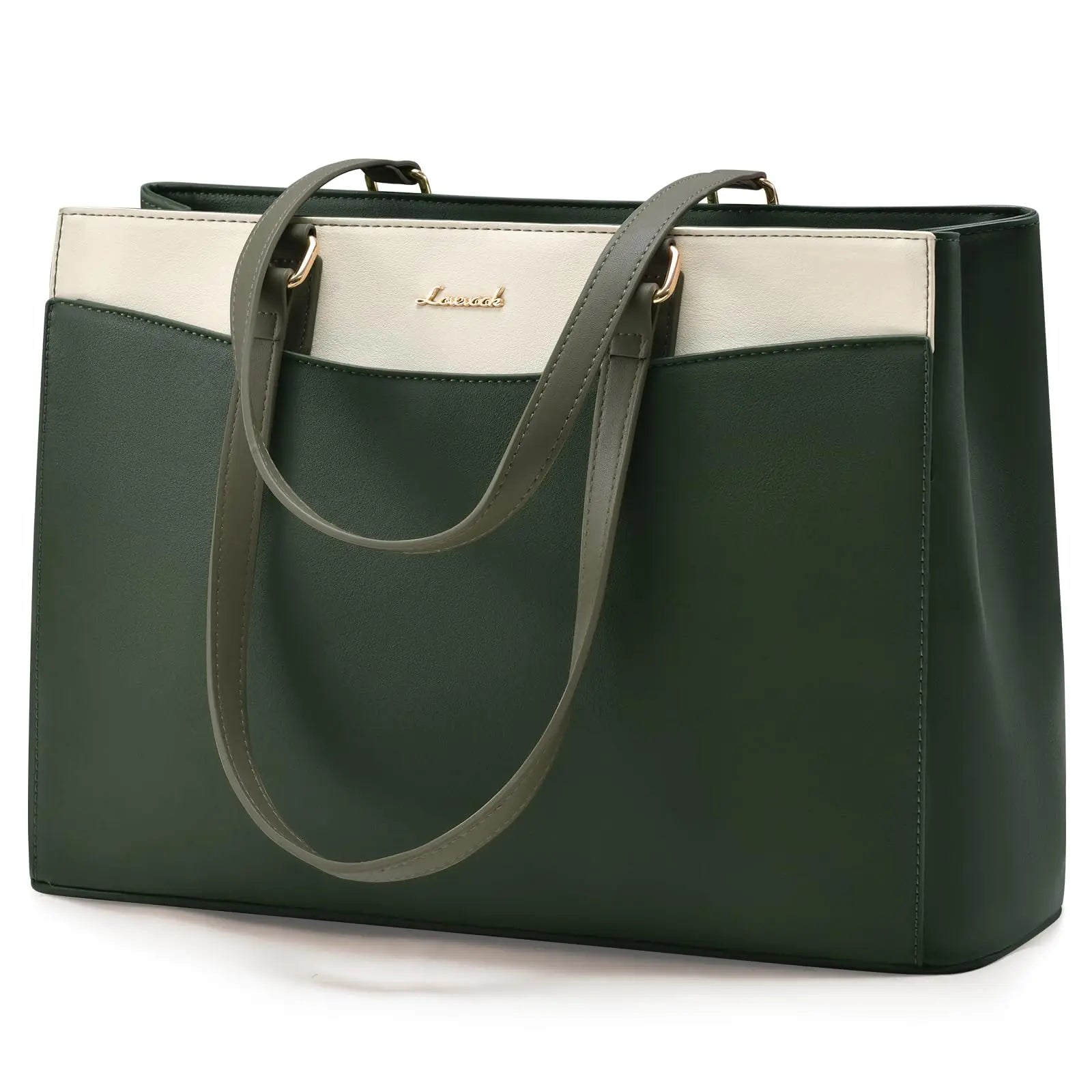 JMT-545610 Waterproof PU Leather 15.6-17.3 Inch Business Tote Bag for Women - Classic Office Briefcase
