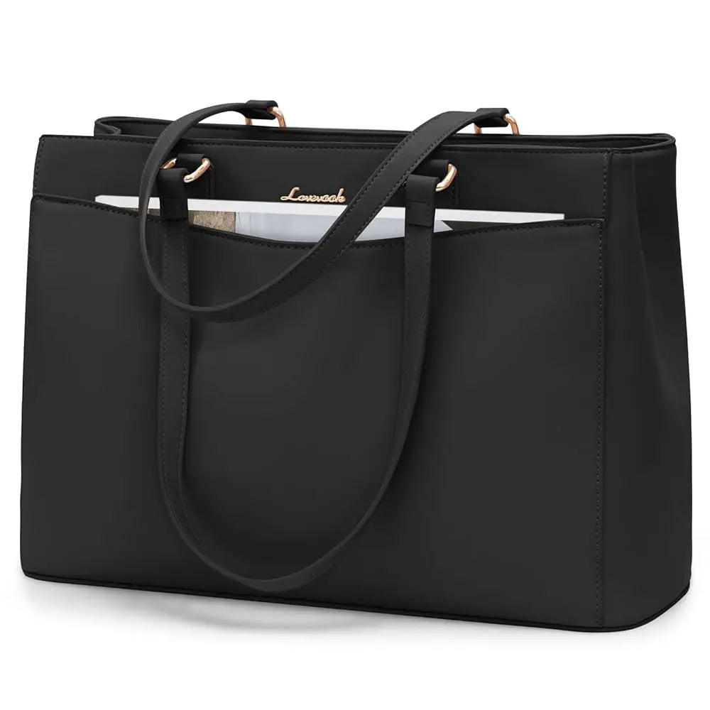 JMT-545610 Waterproof PU Leather 15.6-17.3 Inch Business Tote Bag for Women - Classic Office Briefcase