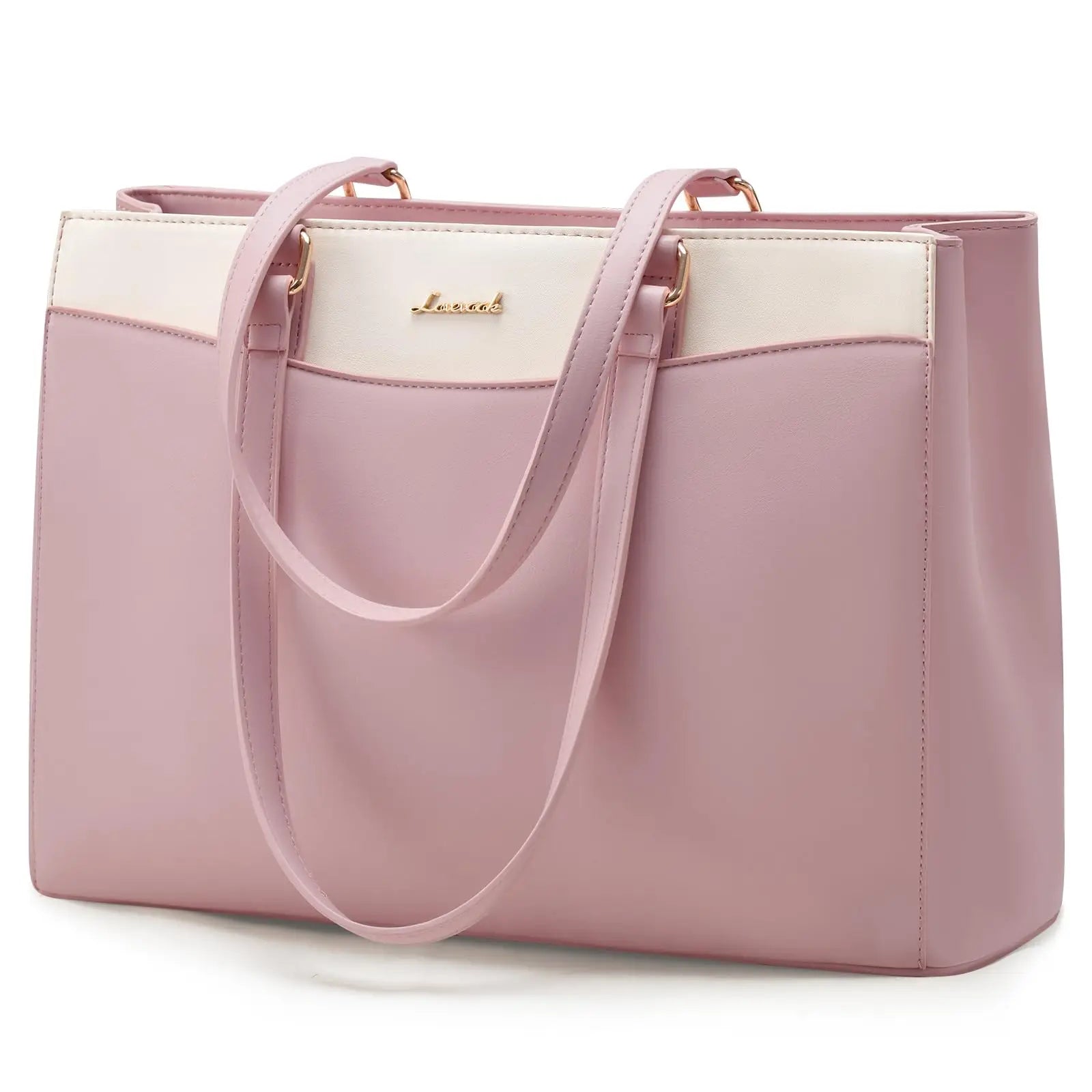 JMT-545610 Waterproof PU Leather 15.6-17.3 Inch Business Tote Bag for Women - Classic Office Briefcase