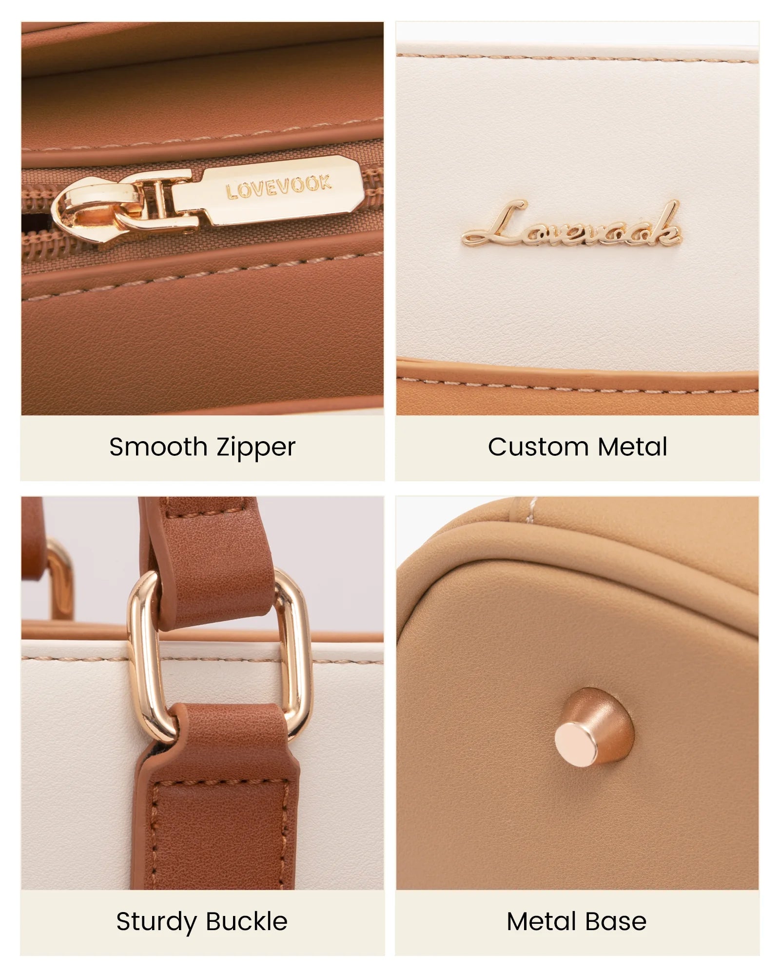 JMT-545610 Waterproof PU Leather 15.6-17.3 Inch Business Tote Bag for Women - Classic Office Briefcase