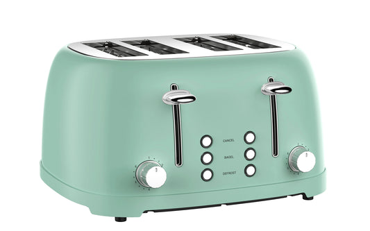 JMT-545738 Retro 4-Slice Stainless Steel Electric Pop-Up Toaster with Grill Feature