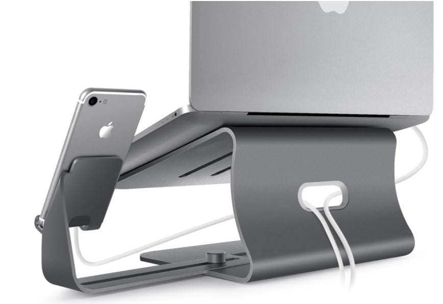 JMT-545802 Adjustable Lazy Bracket for Desktop Organizing - Silver and Gray, 26x24.3x19cm