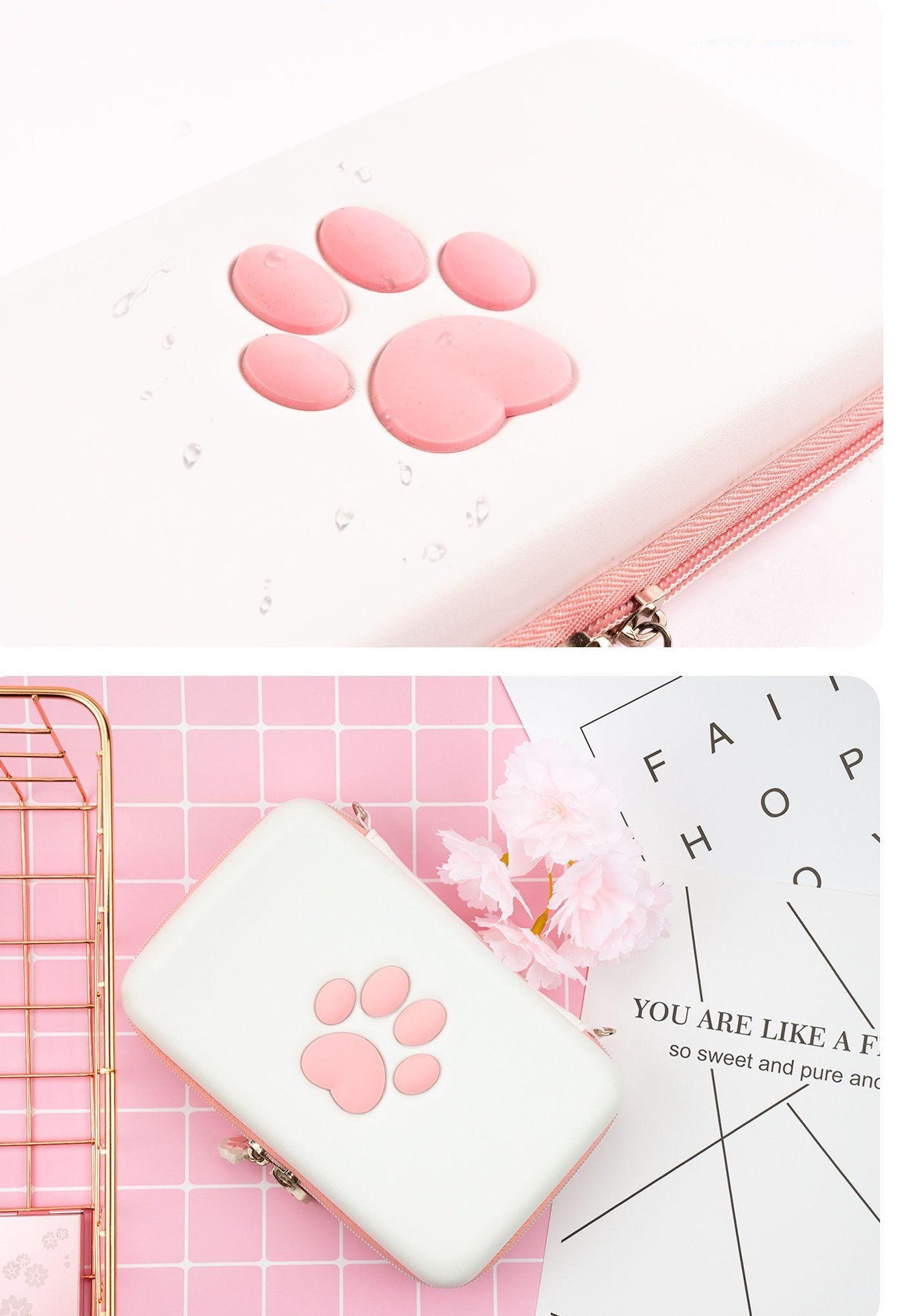 JMT-546122 Cat Paw Design Portable Storage Bag for Nintendo Switch with Card Slots