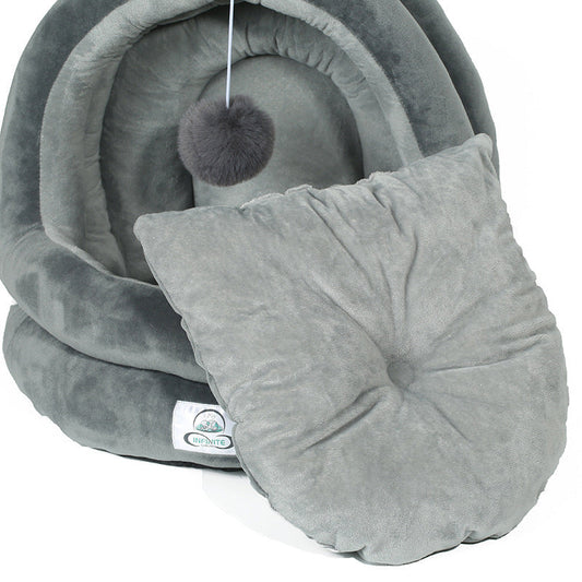 JMT-546250 Cozy Cloth Pet Nest Yurt for Small Dogs - Available in Gray, Light Pink, and Yellow