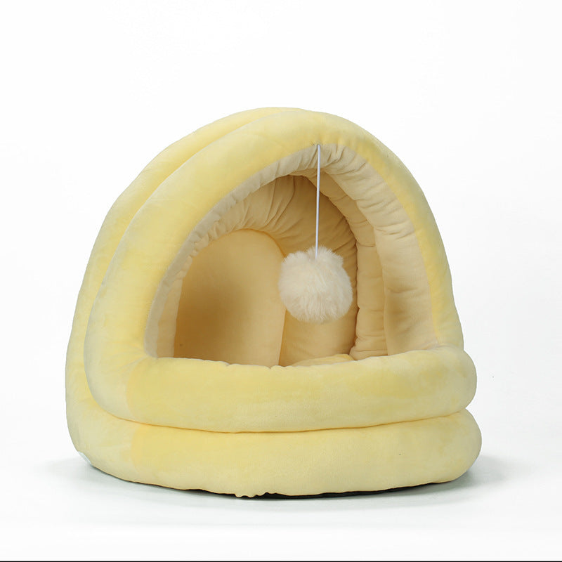 JMT-546250 Cozy Cloth Pet Nest Yurt for Small Dogs - Available in Gray, Light Pink, and Yellow