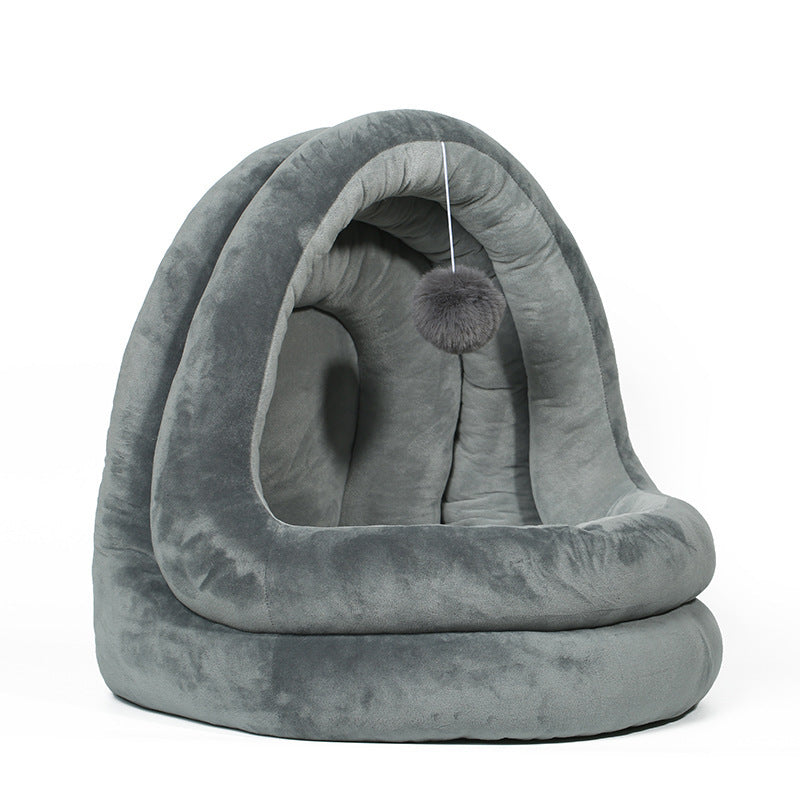 JMT-546250 Cozy Cloth Pet Nest Yurt for Small Dogs - Available in Gray, Light Pink, and Yellow