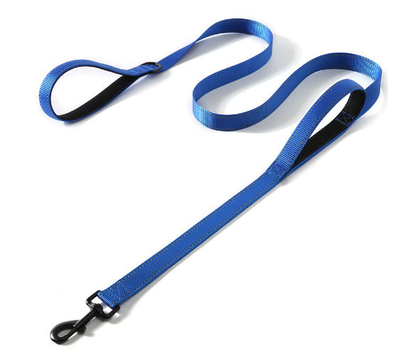 JMT-546442 Double Handle Pet Leash with Reflective Strip and Metal Buckle for Comfort and Convenience