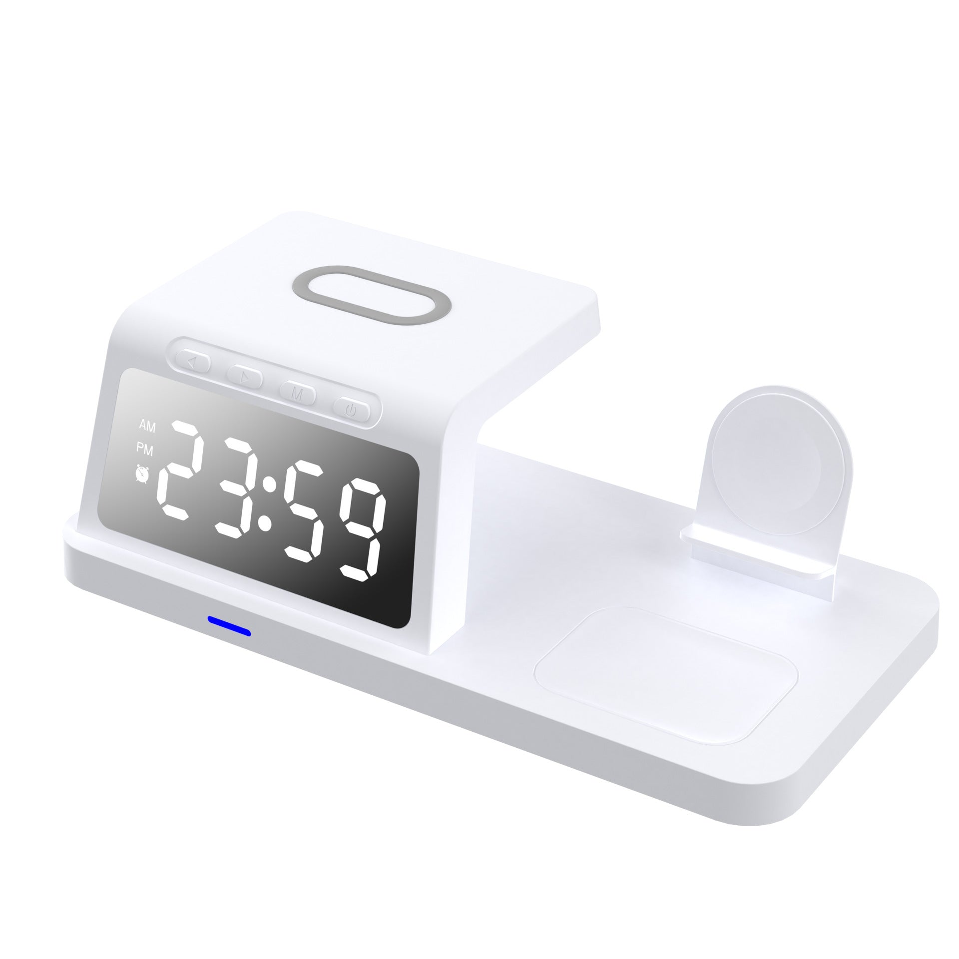JMT-546634 Four-in-One Wireless Charging Clock with 15W Fast Charging Capability - Available in White and Black