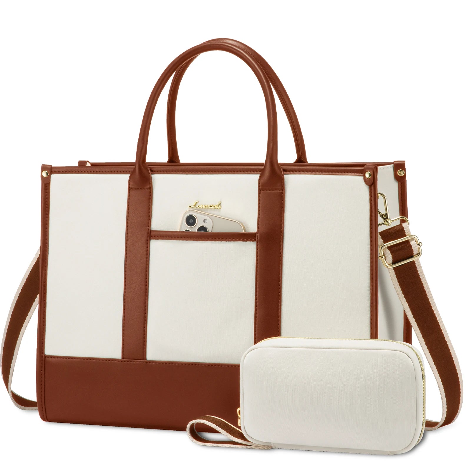 JMT-546762 Stylish Women's Office Work Tote Bag for 15.6-17 Inch Laptops - Large Capacity and Lightweight Briefcase