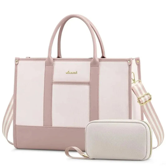 JMT-546762 Stylish Women's Office Work Tote Bag for 15.6-17 Inch Laptops - Large Capacity and Lightweight Briefcase
