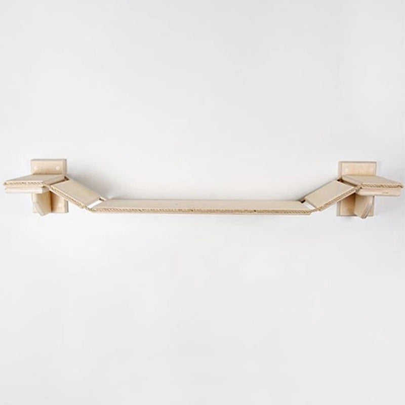 JMT-546954 Wooden Cat Wall-Mounted Suspension Bridge Pet Staircase - 100x19CM Plywood Design