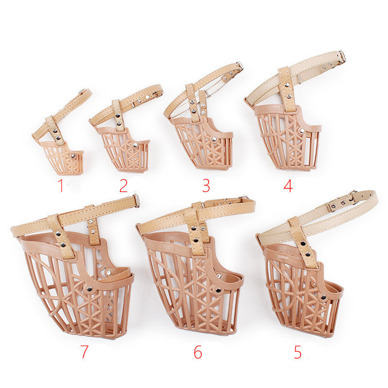 JMT-547274 Adjustable Plastic Dog Muzzle Basket for Preventing Biting and Barking - Size 1-7, Eco-Friendly PE Material