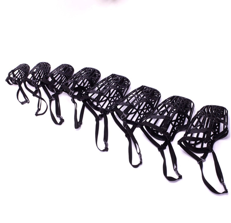 JMT-547274 Adjustable Plastic Dog Muzzle Basket for Preventing Biting and Barking - Size 1-7, Eco-Friendly PE Material