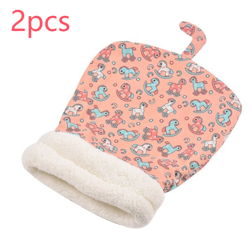JMT-547402 Thickened Pocketable Winter Cat Nest Sleeping Bag in Blue Rabbit, Pink Deer, Yellow Bear