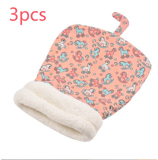 JMT-547402 Thickened Pocketable Winter Cat Nest Sleeping Bag in Blue Rabbit, Pink Deer, Yellow Bear
