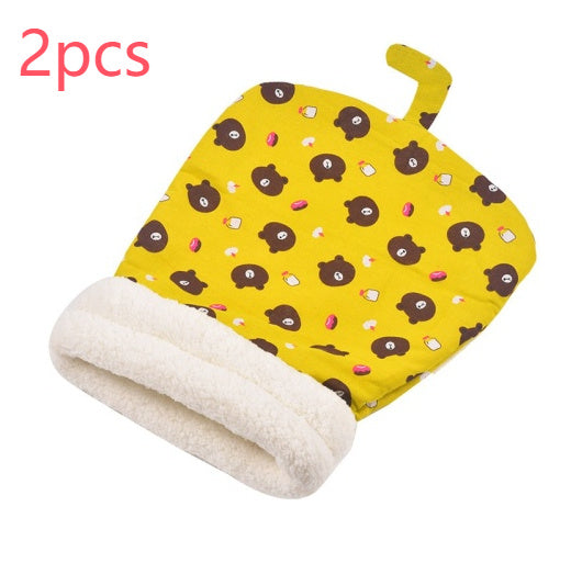 JMT-547402 Thickened Pocketable Winter Cat Nest Sleeping Bag in Blue Rabbit, Pink Deer, Yellow Bear