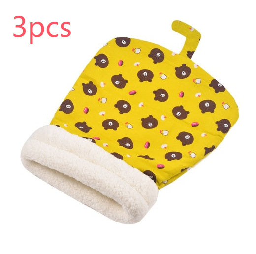 JMT-547402 Thickened Pocketable Winter Cat Nest Sleeping Bag in Blue Rabbit, Pink Deer, Yellow Bear