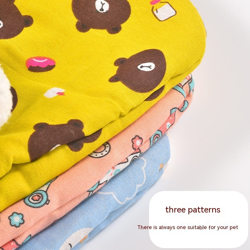 JMT-547402 Thickened Pocketable Winter Cat Nest Sleeping Bag in Blue Rabbit, Pink Deer, Yellow Bear