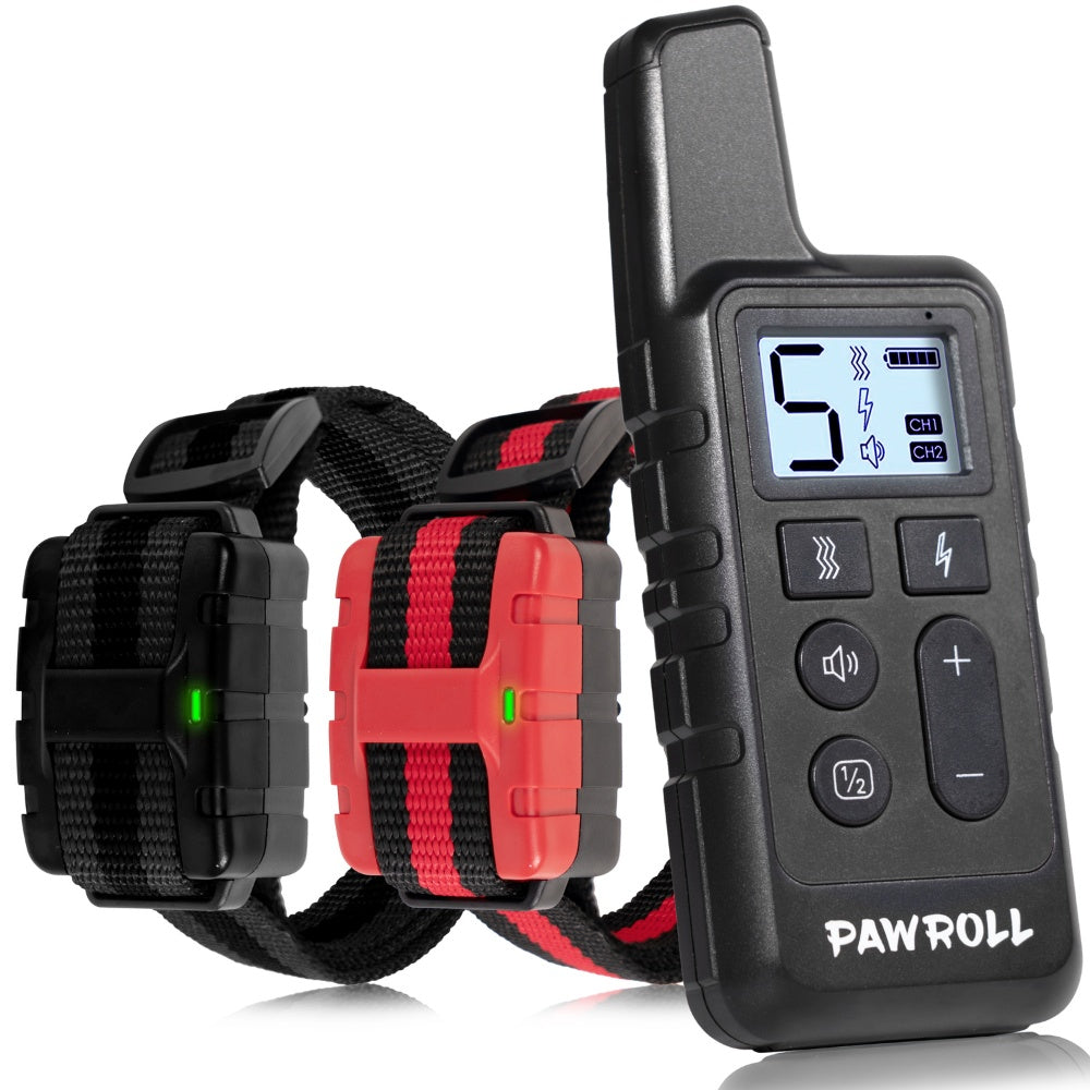 JMT-547594 Dual Dog Training Collar Set - Adjustable Remote System in Black and Red