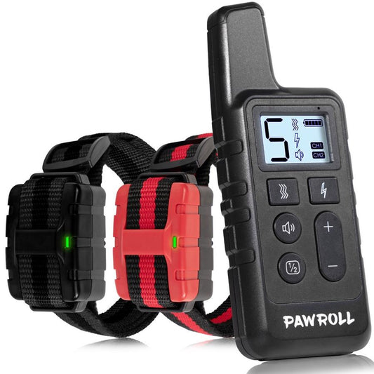 JMT-547594 Dual Dog Training Collar Set - Adjustable Remote System in Black and Red