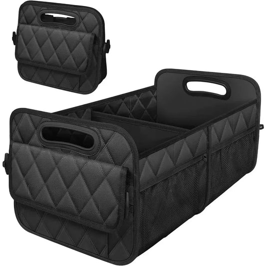 JMT-547722 SUV Trunk Organizer with 6 Pockets – 50L Waterproof Polyester Storage Solution, Black