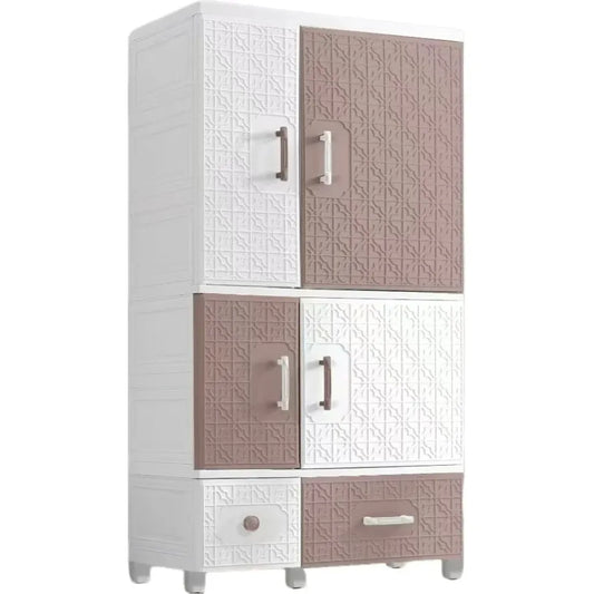 JMT-548042 Cartoon Design Multi Layer 67cm Wide Plastic Baby Wardrobe with Storage Drawers and Modern Style