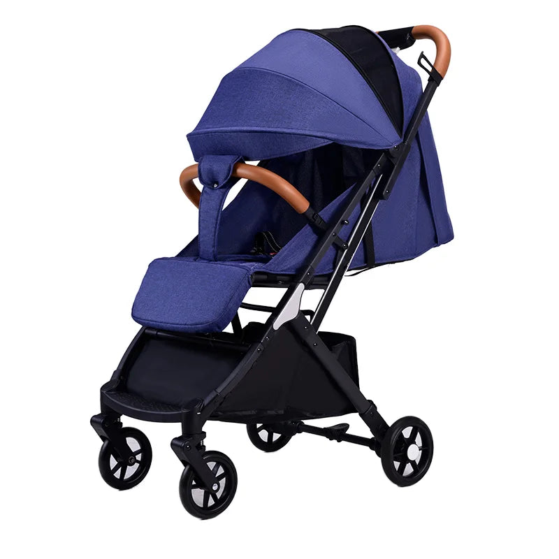 JMT-548234 Red Linen Baby Stroller and Car Seat Travel Set - Portable Push Chair for Infants