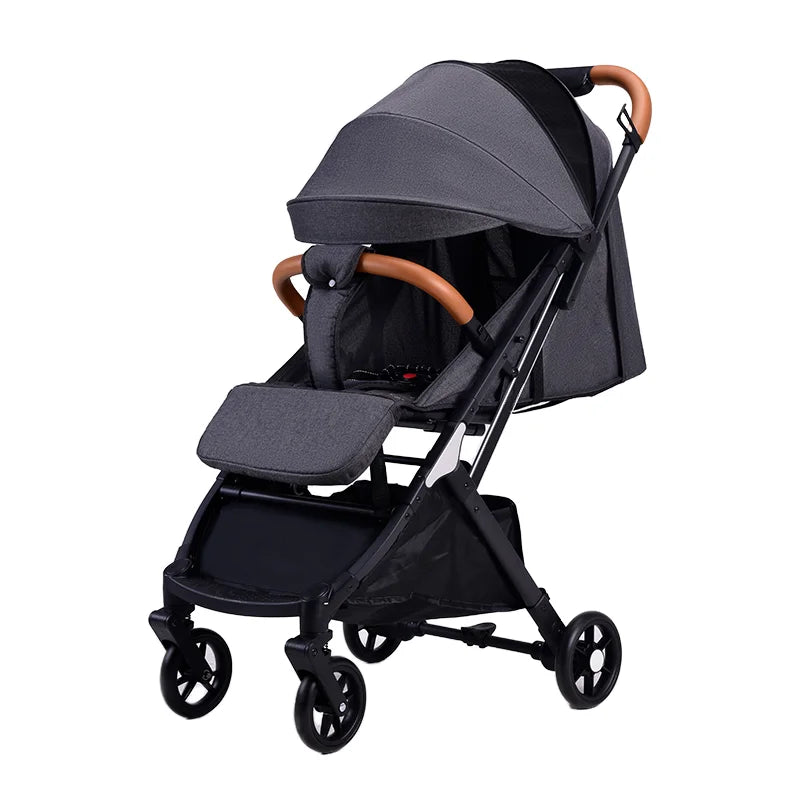 JMT-548234 Red Linen Baby Stroller and Car Seat Travel Set - Portable Push Chair for Infants