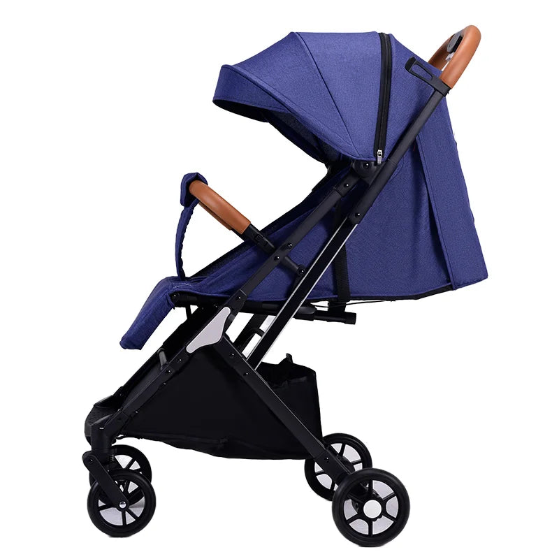 JMT-548234 Red Linen Baby Stroller and Car Seat Travel Set - Portable Push Chair for Infants