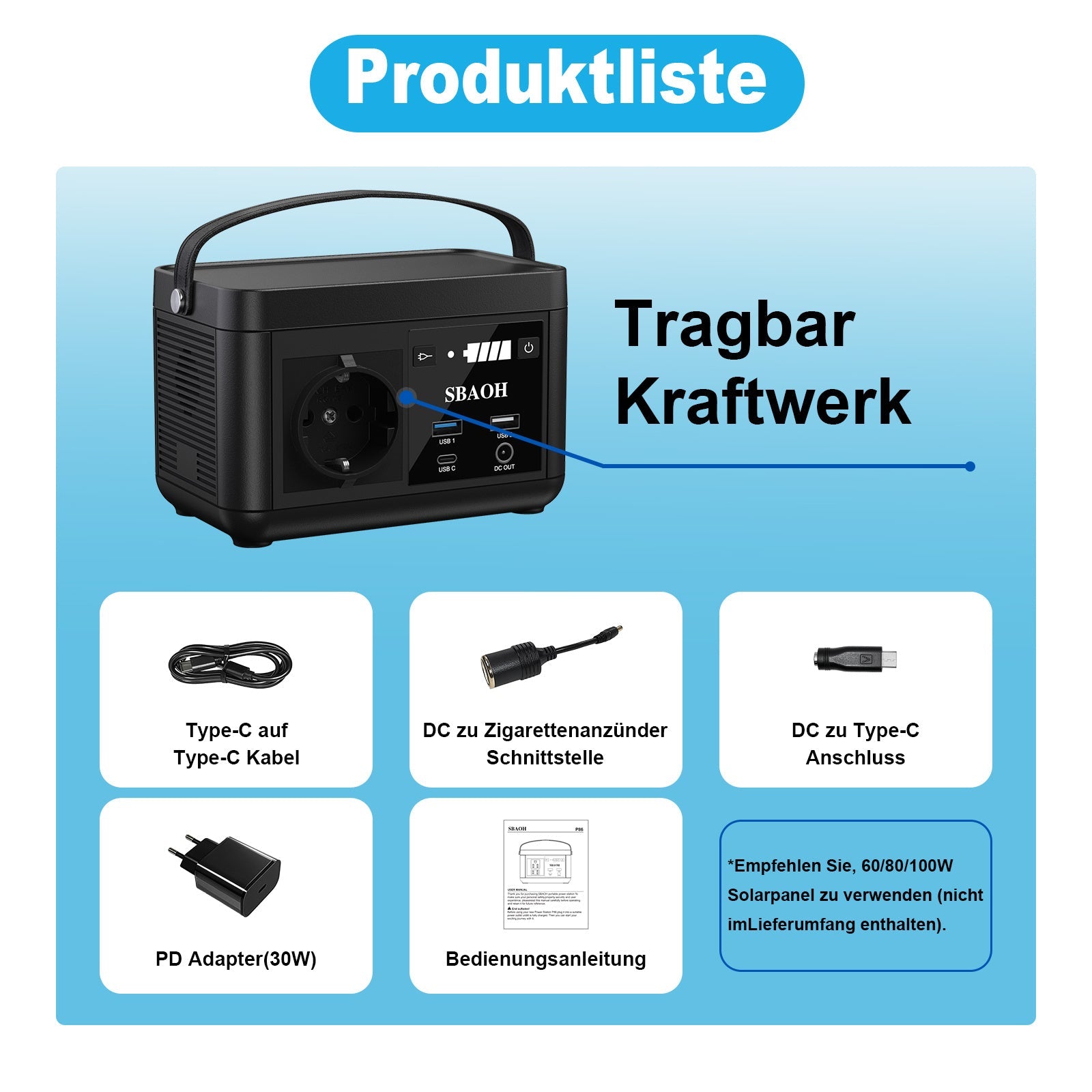 JMT-548426 Portable Power Station 120W 88.8Wh with Quick Charge, 230V AC Outlets, DC Ports, and LED Flashlight