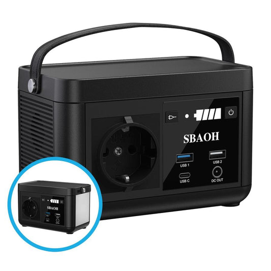 JMT-548426 Portable Power Station 120W 88.8Wh with Quick Charge, 230V AC Outlets, DC Ports, and LED Flashlight