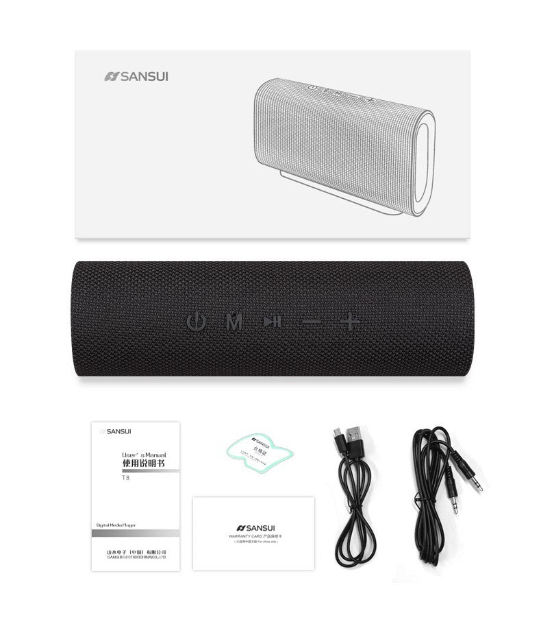 JMT-548426 Portable Wireless Bluetooth Speaker with Subwoofer and 8-Hour Battery Life