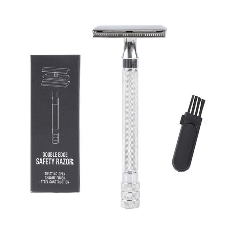 JMT-548490 Manual Pogonotomy Scraper Set with Brush - Black and Silver Finish