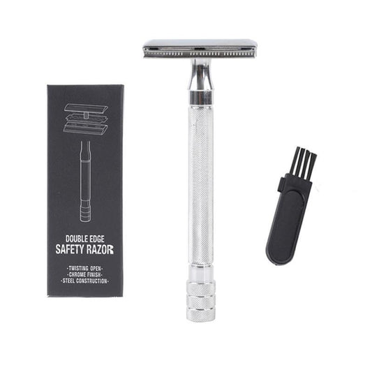 JMT-548490 Manual Pogonotomy Scraper Set with Brush - Black and Silver Finish