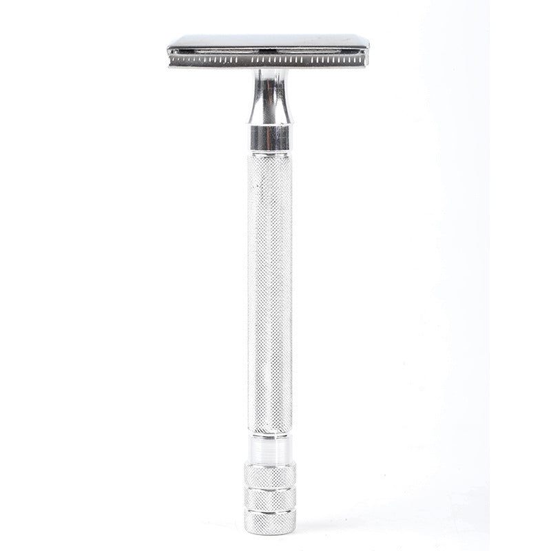 JMT-548490 Manual Pogonotomy Scraper Set with Brush - Black and Silver Finish