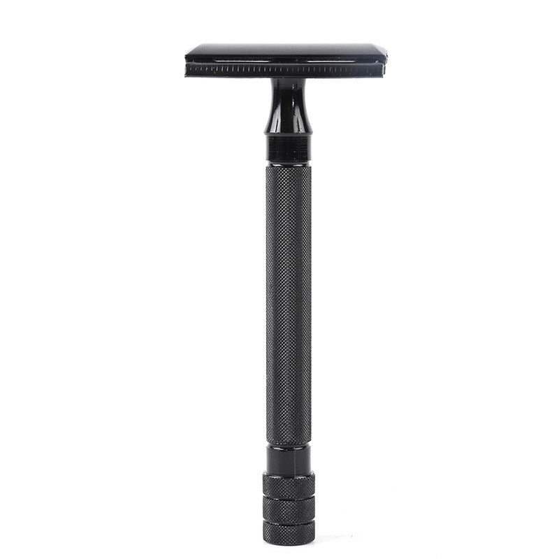 JMT-548490 Manual Pogonotomy Scraper Set with Brush - Black and Silver Finish