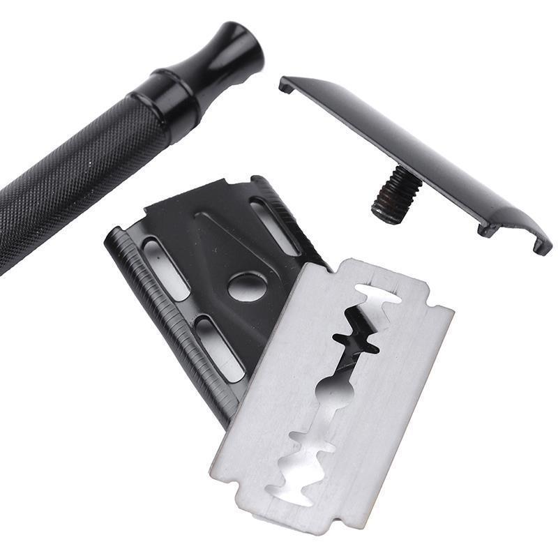 JMT-548490 Manual Pogonotomy Scraper Set with Brush - Black and Silver Finish