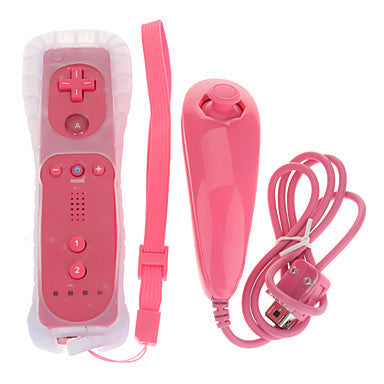 JMT-548554 Wii Console Left and Right Gamepad with Rubber Sleeve and Hand Strap