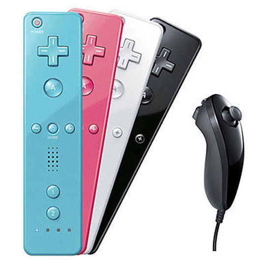 JMT-548554 Wii Console Left and Right Gamepad with Rubber Sleeve and Hand Strap