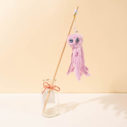 JMT-549066 Colorful Octopus Cat Toy with Long Stick for Indoor Kittens – Durable and Fun Play Accessory