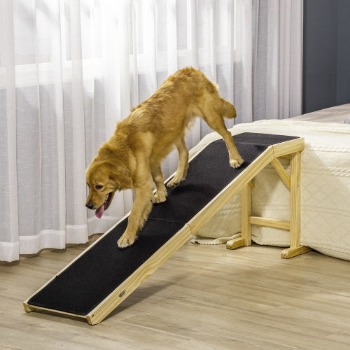 JMT-549258 Pet Ramp with Non-Slip Carpet and Stable Flat Platform for Dogs and Cats, 74" x 16" x 25"