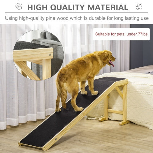 JMT-549258 Pet Ramp with Non-Slip Carpet and Stable Flat Platform for Dogs and Cats, 74" x 16" x 25"