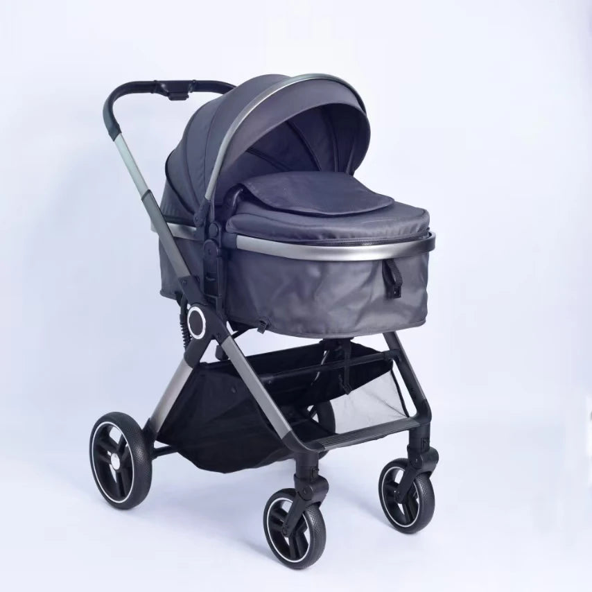 JMT-549386 Convertible Baby Stroller with Dual Direction Push, Reclining Seats, and Large Storage Basket