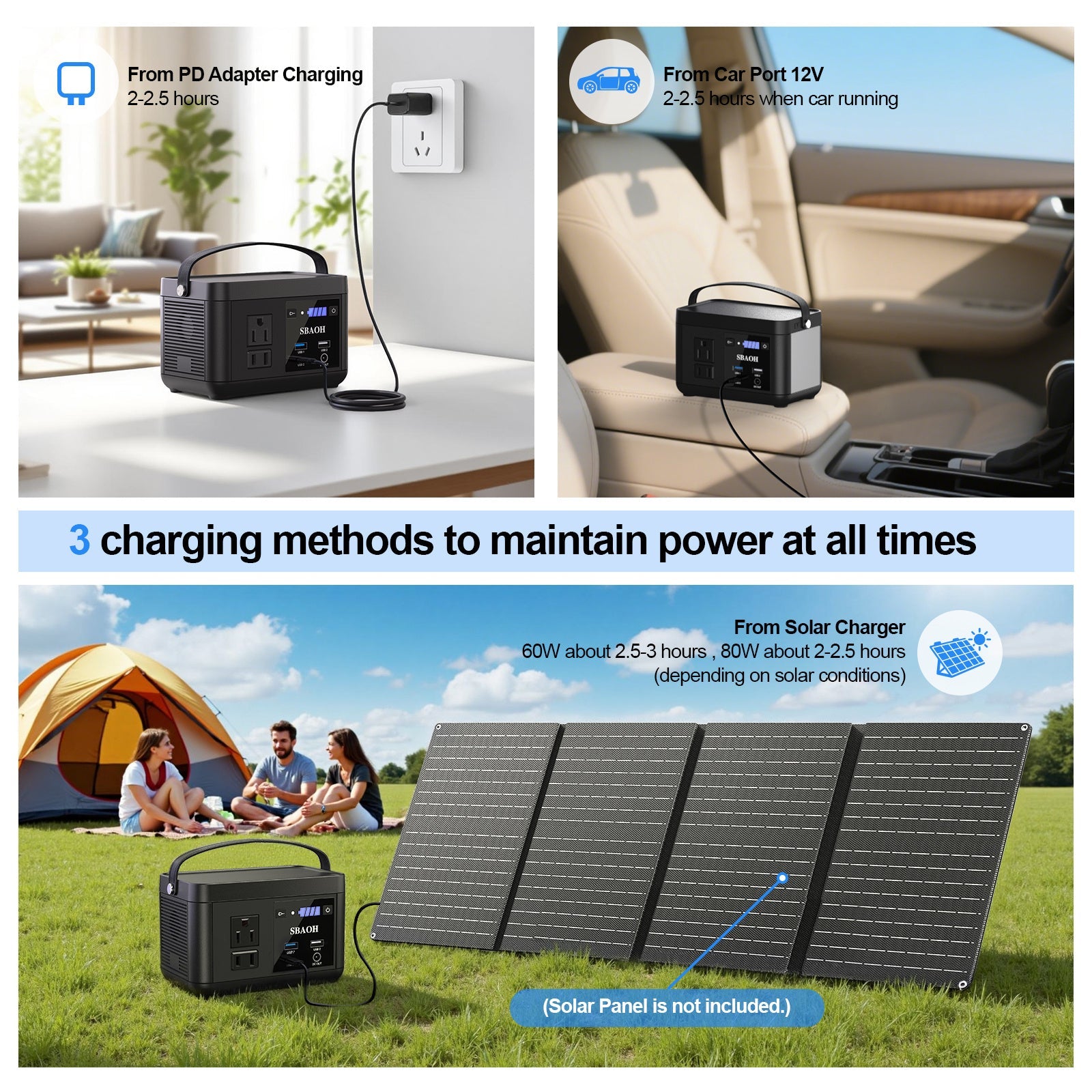 JMT-549578 Portable Power Station 88.8Wh with Fast USB-C Charging and LED Light for Travel and Camping